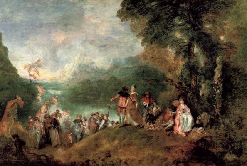 Jean-Antoine Watteau Pilgrimage to the island of cythera Norge oil painting art